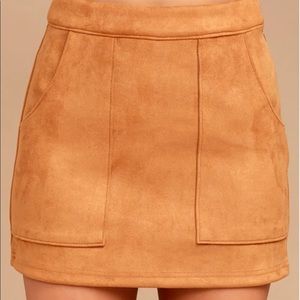 Tan Suede Mini Skirt